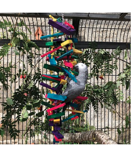 Rainbow Tower Wood and Rope Parrot Toy